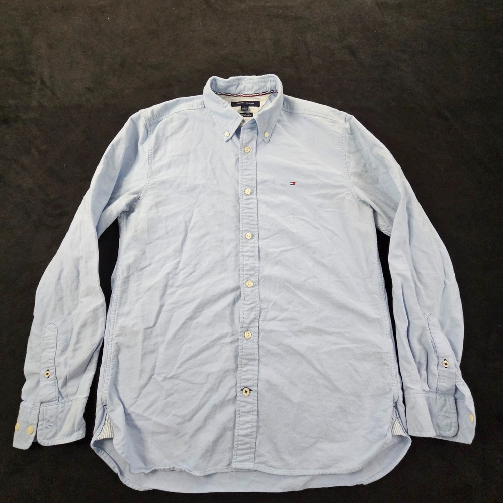 Tommy Hilfiger Blue Long Sleeve Regular Fit Dress Shirt Men's M